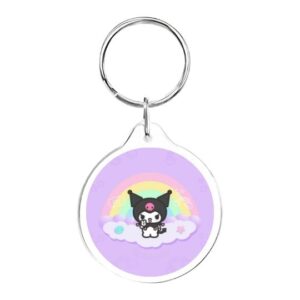 Llavero redondo Kuromi arcoíris