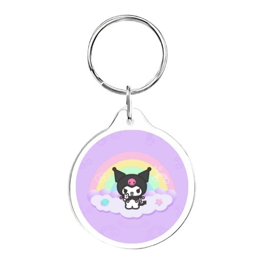 Llavero redondo Kuromi arcoíris