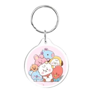 Llavero redondo Bt21 rosa