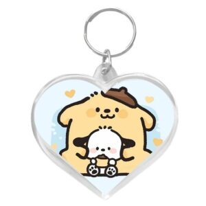Llavero corazón Pompompurin y pochacco