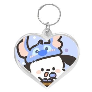 Llavero corazón Pochacco gorrito Stitch