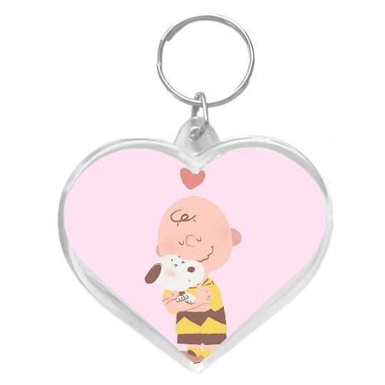 Llavero corazón Snoopy y Charlie