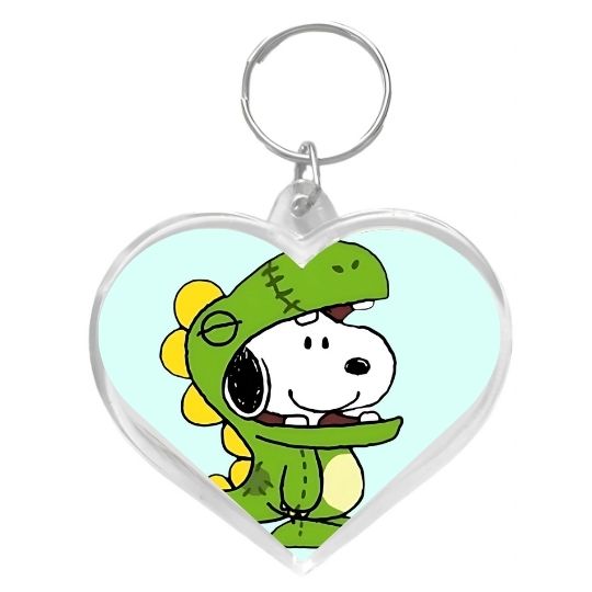 Llavero corazón Snoopy dinosaurio