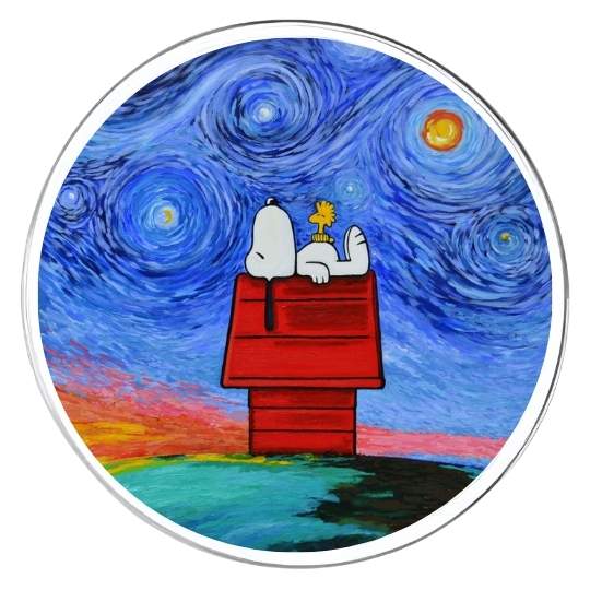 Chapita Snoopy noche estrellada