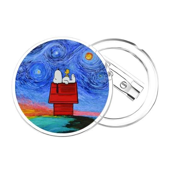 Chapita Snoopy noche estrellada - Imagen 2