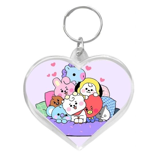 Llavero corazón Bt21 lila