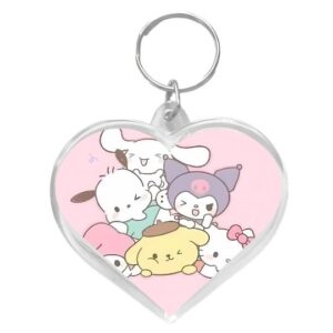 Llavero corazón Sanrio amigos rosa
