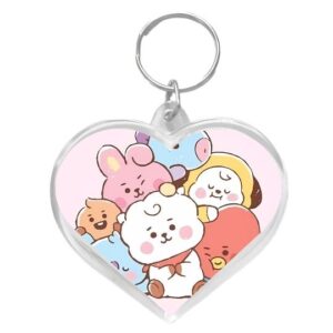 Llavero corazón Bt21 rosa