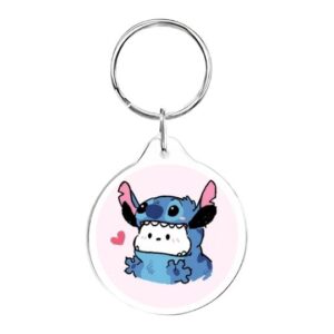 Llavero redondo Pochacco disfraz Stitch