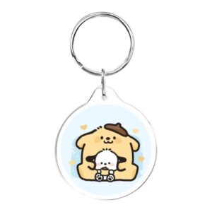 Llavero redondo Pompompurin y Pochacco