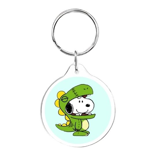 Llavero redondo Snoopy dinosaurio