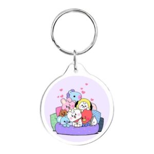 Llavero redondo Bt21 lila