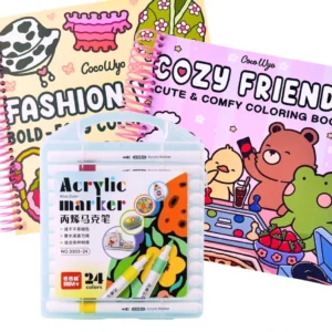 Promo 2 libros para colorear + 24 lápices acrílicos